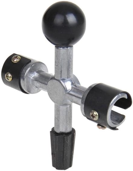 ProPlus Accupoolreiniger - 4-zijdig - Universeel - Verbeterde geleiding - 12.5 x 10.5 cm - Zilver