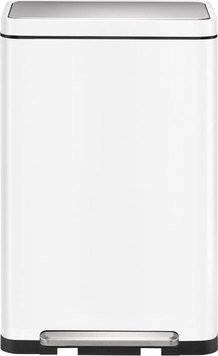 EKO - X-Cube pedaalemmer 30 liter - Steel Stainless steel Polypropylene - wit, mat RVS - Prullenbak