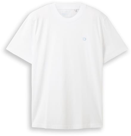 Tom Tailor Denim - Basic T-shirt met logo-print - Maat XL - White