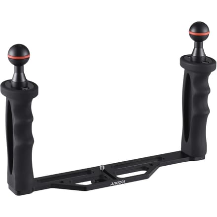 Andoer Camera Duikrig met Dubbele Handgreep Handheld Onderwater Lade Stabilisator Camera Duikbeugel zwart