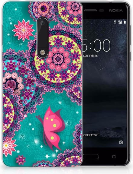 Nokia 5 Hoesje maken Cirkels en Vlinders