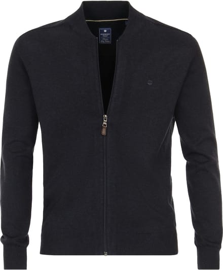 Redmond heren vest katoen - opstaande kraag - blauw (middeldik)