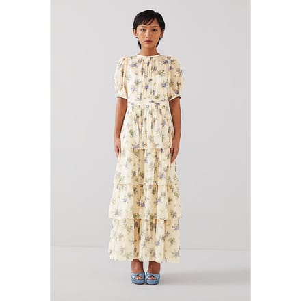 LK Bennett Bouvier Petite Maxi Dress Cream Size: 8 | Maxi Dresses Outlet | Dames | Blauw