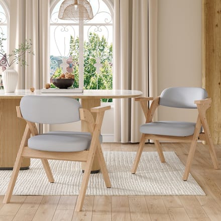 REDOM Eetkamerstoelen - Opvouwbaar en Ruimtebesparend - Modern - Hout en Linnen - Grijs
