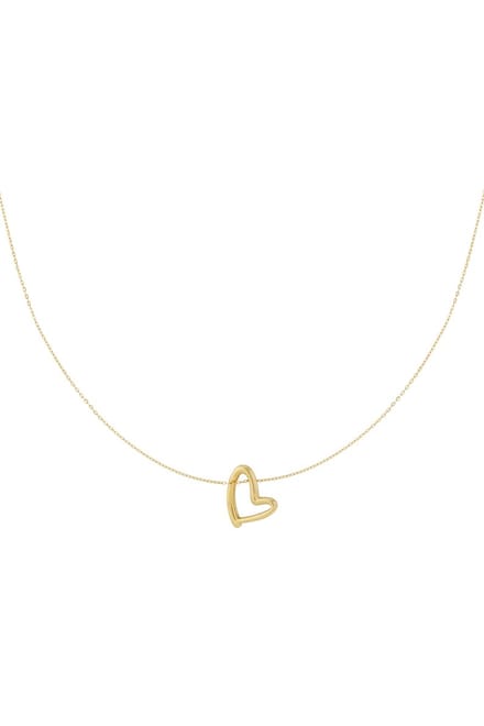 Yehwang damesketting goudkleurig - Mini Hart Hanger - Roestvrij staal - 41 cm