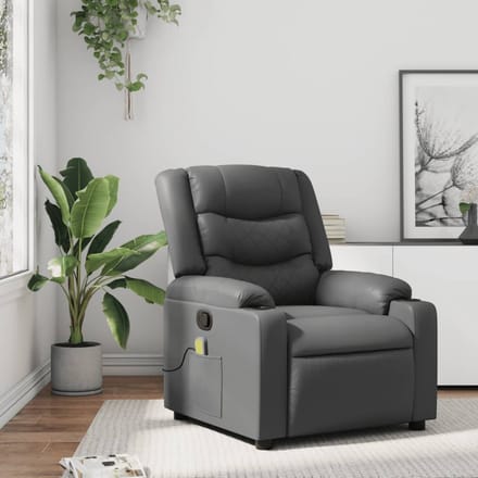 Vidaxl Klapbare Massagestoel, Grijs, Bekleed met Kunstleer