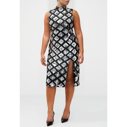 French Connection Axel Embellished Dress Black Größe: 8 | Midikleider Outlet | Damen | Schwarz