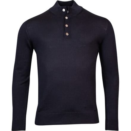 Thomas Maine Trui Buttons Single Knit Merino Navy / male