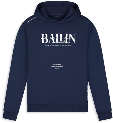 Ballin Amsterdam - Heren Regular fit Sweaters Hoodie LS - Navy - Maat M