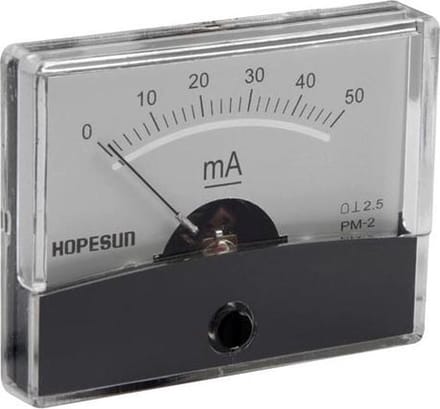 Analoge Paneelmeter Voor Dc Stroommetingen 50Ma Dc / 60 X 47Mm