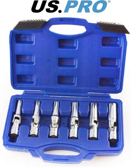 Gloeibougie/ gloeiplug doppenset 3/8" 6-delig