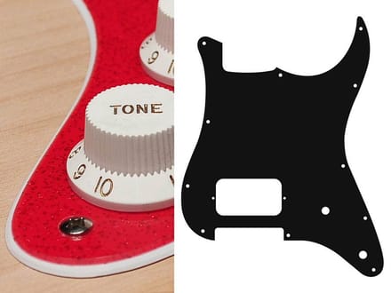 Boston ST-244-SRD pickguard, Stallion, H, 2 pot holes, 2 ply, sparkling red