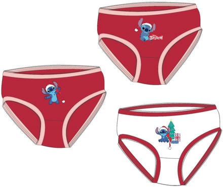 Kerstslips voor meisjes - Stitch - Geschenkverpakking - 3-Pack - 2/3 Jaar - Maat 92/98