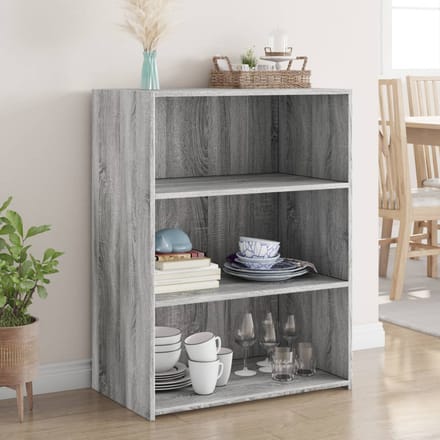 vidaXL - Dressoir - 70x41x93 - cm - bewerkt - hout - grijs - sonoma - eikenkleurig