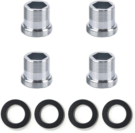 Allecto Plus - 4 stuks Schroefdraadadapters voor Kraan Instelling - Metaal - Aansluiten - Rubberen Afdichting - M18 en M22 Buitendraad
