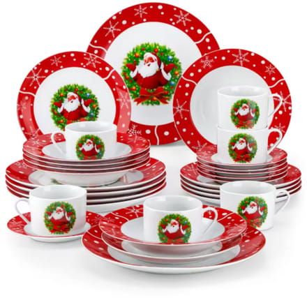 Kerst Serviesset – 6 persoons – Kerst 30 delig – Keramisch – Eetborden – Breakfast Plates
