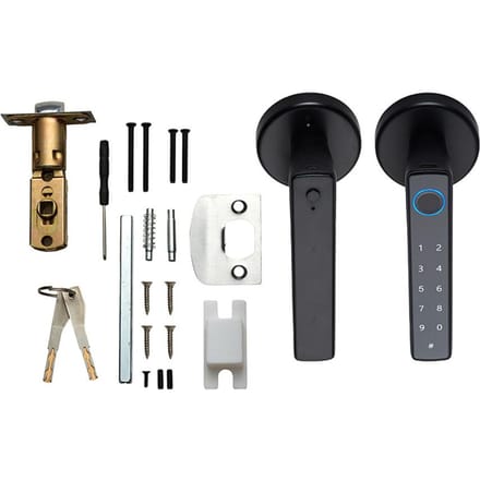 Wafu Smart Lock Keyless Entry Deurslot Handvat Wachtwoord Deurslot Tuya App Afstandsbediening BT zwart