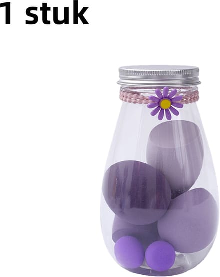 1-delige Drift Bottle Makeup Sponge Set - 4 grote + 2 kleine - Teardrop Bottle - Makeup Sponges - Paarse set