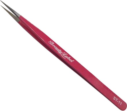 Beauty Label Pincet/ Lash Tweezer ST-11 Donker Roze