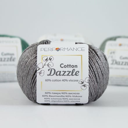 Performance Cotton Dazzle 234 - kleur grijs - 3 bollen katoen met viscose - glanskatoen