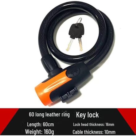 Antidiefstal draagbaar kabelslot voor fietsen en e-bikes black