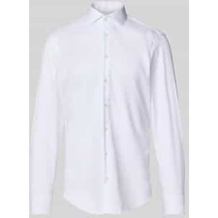 Slim fit zakelijk overhemd van twill