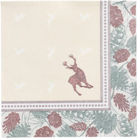 50 Servetten ROYAL Collection 1/4 vouw 40 cm x 40 cm Majestic Deer