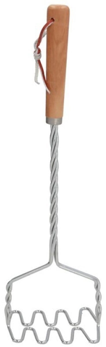 Gerimport Aardappelstamper/pureestamper - metaal/hout - keuken gerei - 34 cm