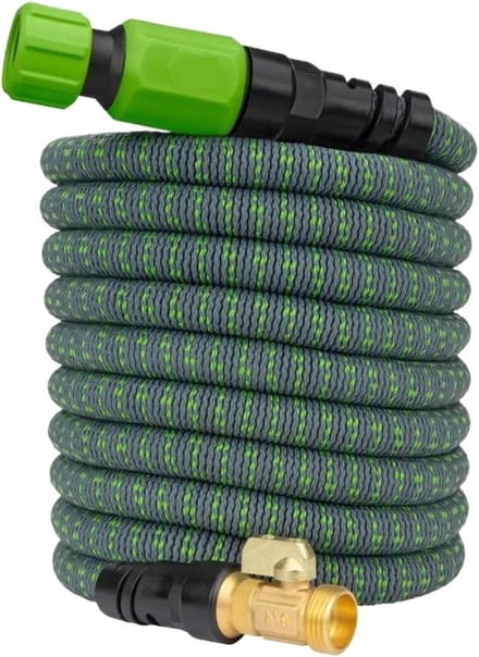 Uitbreidbare Tuinslang - Flexibele Waterslang - Tuin Besproeien - Lekvrije Messing Connectoren - 25FT - Zwart
