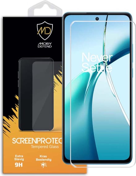 MobyDefend Screenprotector - Geschikt voor OnePlus Nord CE 4 Lite - Case-Friendly Screensaver - Gehard Glas
