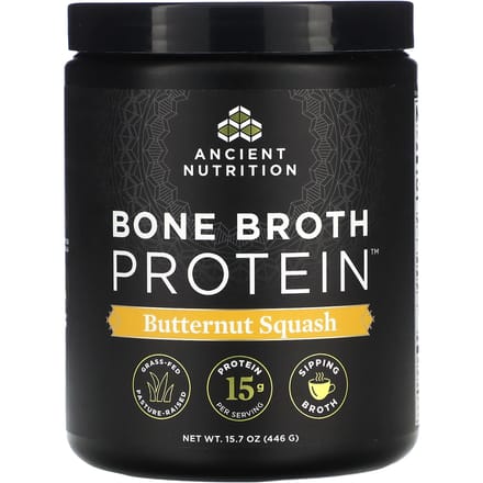 Ancient Nutrition, Protéine de Bouillon d'Os, Courge Butternut, 15,7 oz (446g)