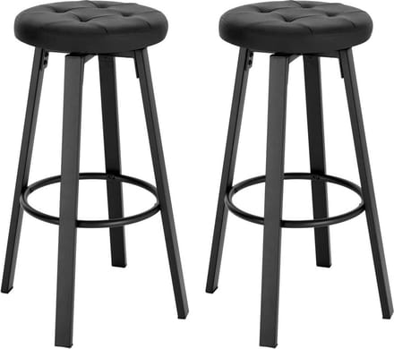 Barkruk - Antraciet - Ergonomisch - Rugleuning - Zithoogte 60-82cm - Set van 2