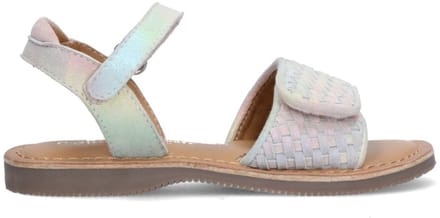 Braqeez 426110-998 Meisjes Platte Sandalen - Multicolor - Imitatieleer - Klittenband