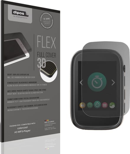 dipos FLEX – Matte Privacy Screenprotector geschikt voor colorcool A3 MP3-Player | Volledige Schermbescherming | Case-Friendly