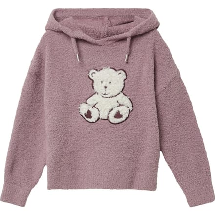 s.Oliver - female - Teddy pluche gebreide trui met capuchon en applicatie aan de voorkant
