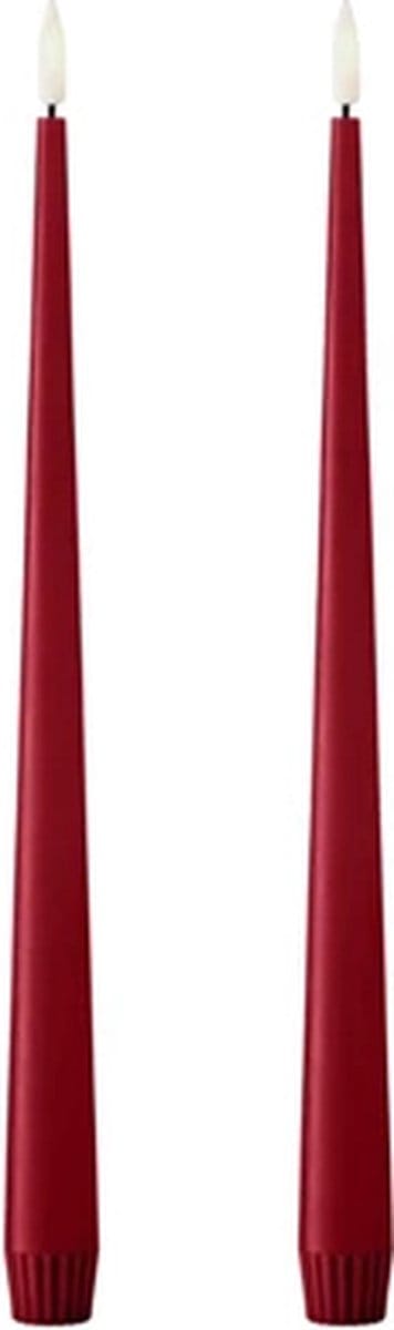 Ester & Erik Led Taper kaars 30cm winter berry set van 2
