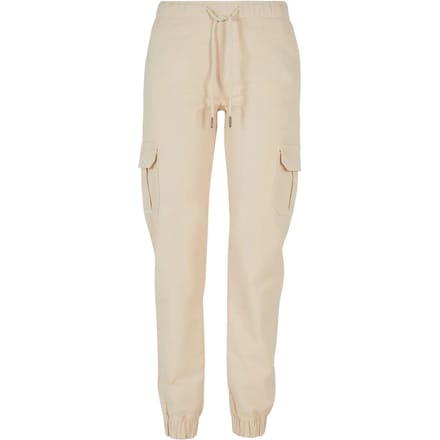 Urban Classics - High Waist Cargo Dames joggingbroek - L - Ivoorkleurig