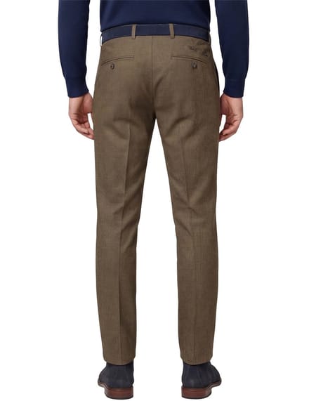 Brax Fabio pantalon bruin effen wijde fit katoen
