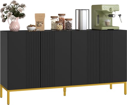 HOMCOM-Dressoir-140x40x75cm-MDF-Zwart