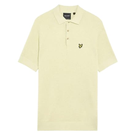 Lyle & Scott Heren Linnen Blend Gebreid Poloshirt (Beige)