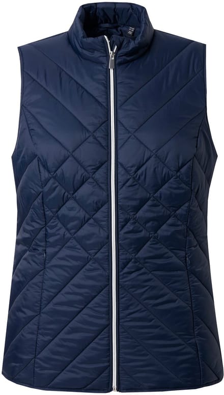 Ulla Popken - Dames - HYPRAR functionele doorgestikte bodywarmer waterafstotend - Marine - Maat 46+