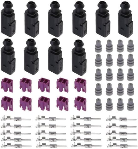 Allecto - 10-delige set mannelijke 2-pins connector - Waterdicht