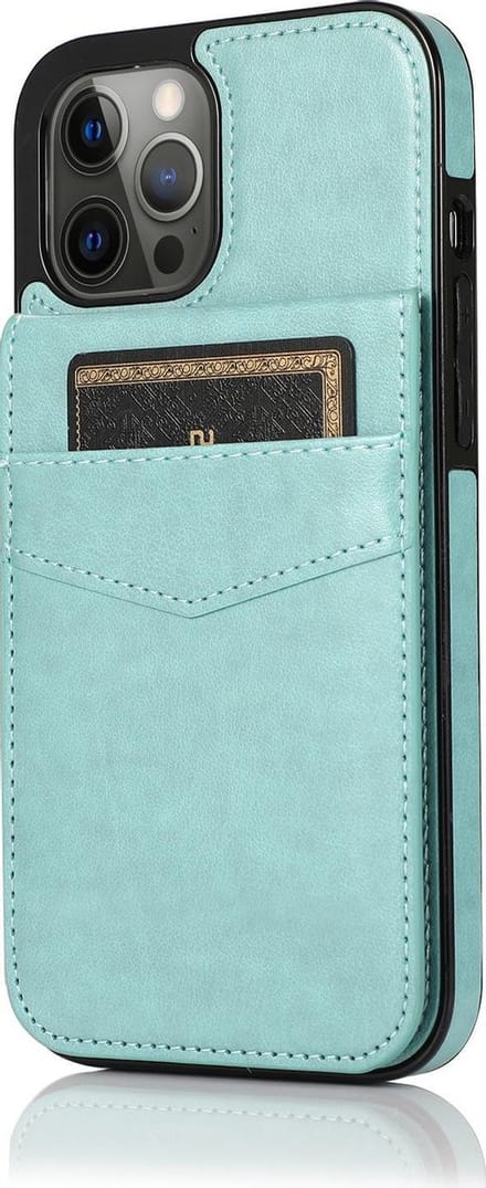 Hoesje geschikt voor iPhone 7 - Backcover - Pasjeshouder - Portemonnee - Kunstleer - Lichtblauw