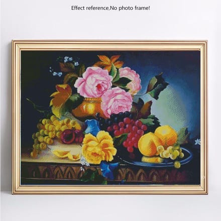 Peinture diamant, pierres rondes, fleurs, broderie diamant, loisirs créatifs 20X30 gray