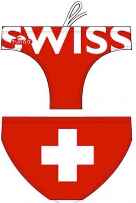 Turbo Switzerland Zwemslip Rood,Wit M Man