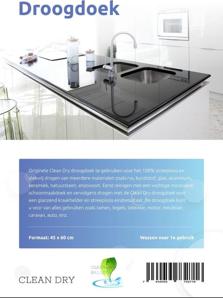 Clean Dry Droogdoek met een Nanohandschoen