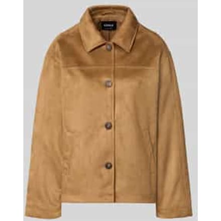 Regular fit kunstleren jack in velourslook model 'CAROLINA'
