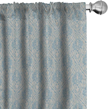 ABAKUHAUS Blauw-Beige Gordijnen – 2x75x225 cm – Microfiber, Halfdonker