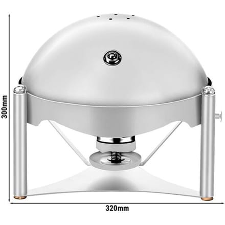 GGM Gastro Chafing Dish - Rund - mit Rolldeckel - Chrom Zilver