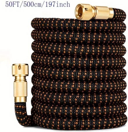 Livano Tuinslang Flexibel - Tuinslangen - Haspel - Spuitpistool - 15 Meter - Bruin